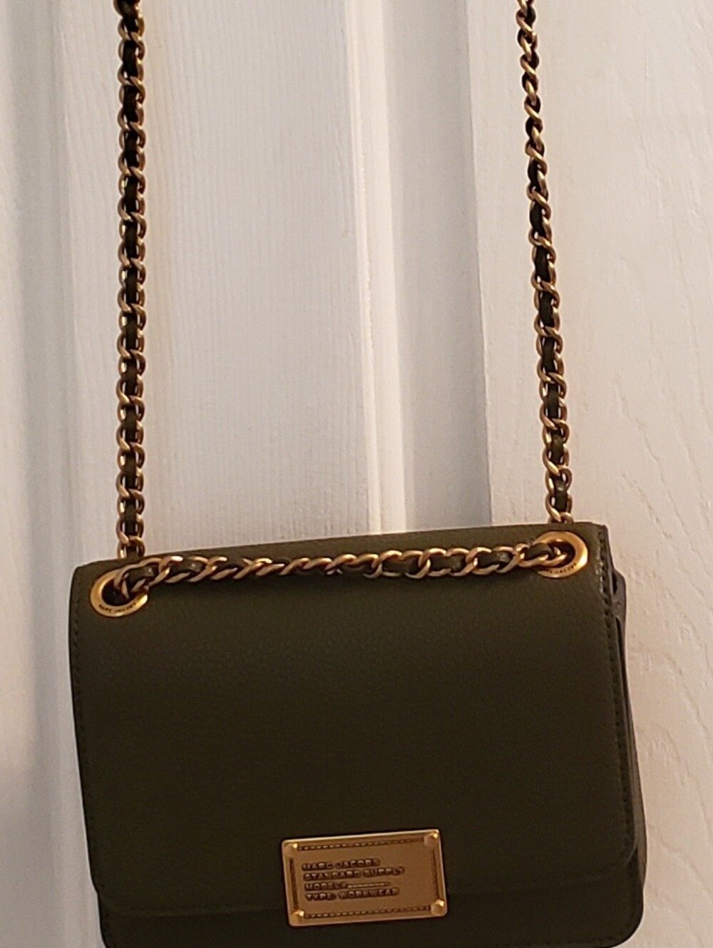 Marc Jacobs Olive Green Leather And Gold Crossbody/shoulder Bag NWT